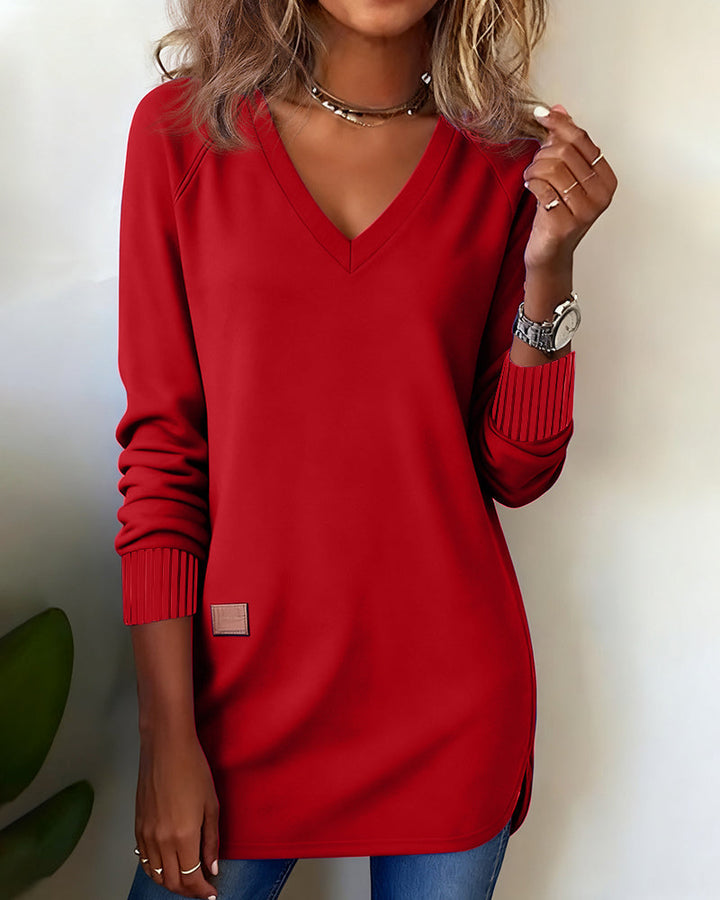 MaryAnne® | Fashionable Sweatshirt with V-Neck