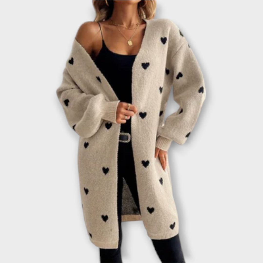 ELINE | Heart Pattern Cardigan