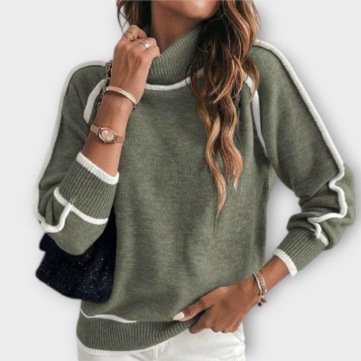 Luxurious Olive Green Knitted Sweater