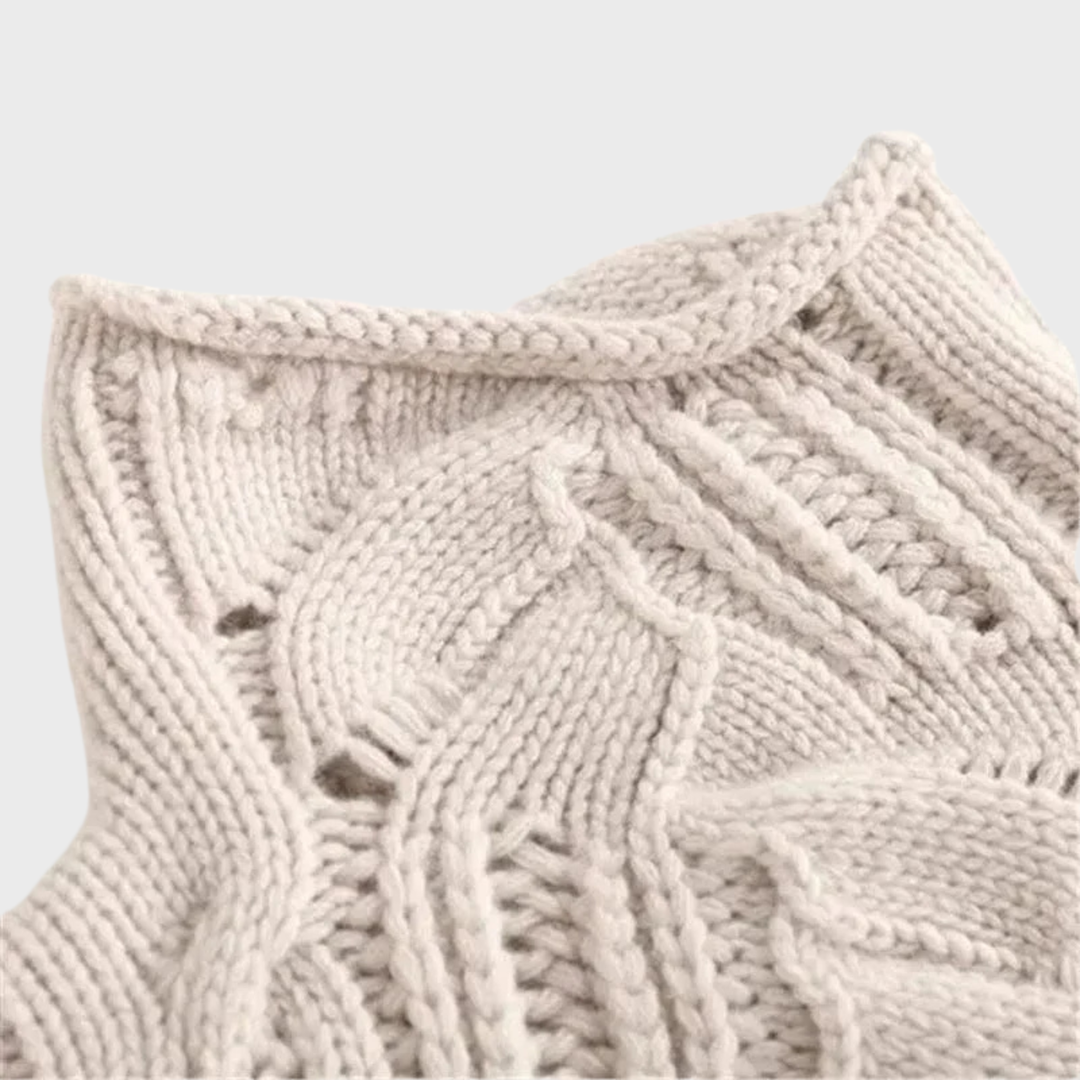Ksenia – Cashmere Turtleneck with Cable Knit Pattern