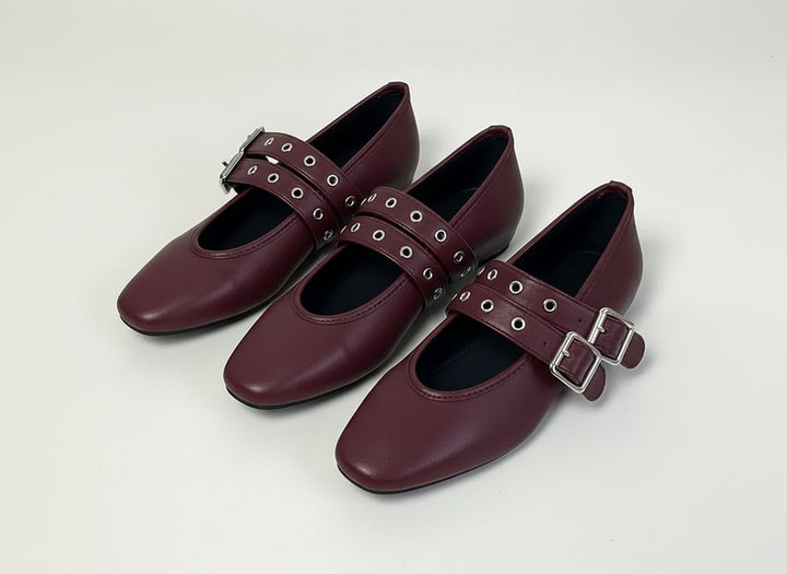 Ivy | Double Buckle Flats