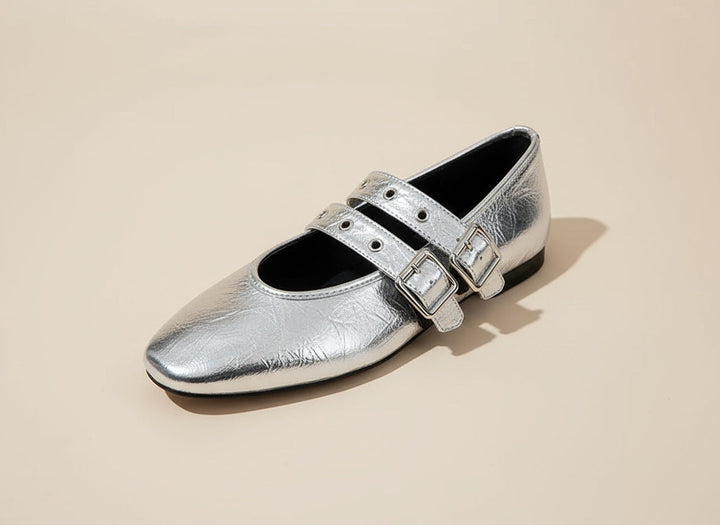 Ivy | Double Buckle Flats