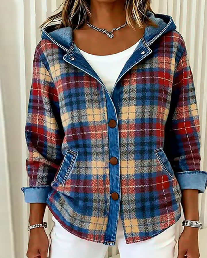 MaryAnne® | Fashionable Checked Jacket with Hood