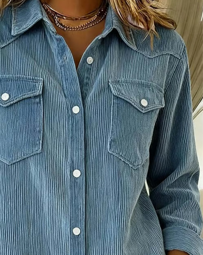 MaryAnne® | Long-Sleeve Shirt with Lapel and Button Placket