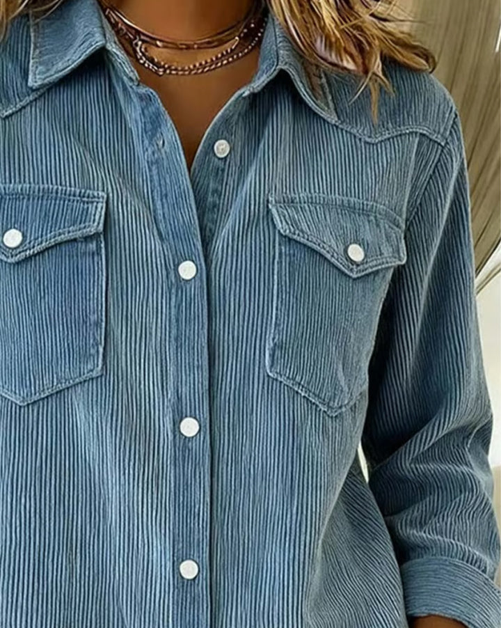 MaryAnne® | Long-Sleeve Shirt with Lapel and Button Placket