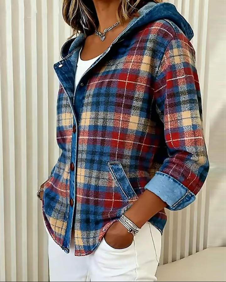 MaryAnne® | Fashionable Checked Jacket with Hood