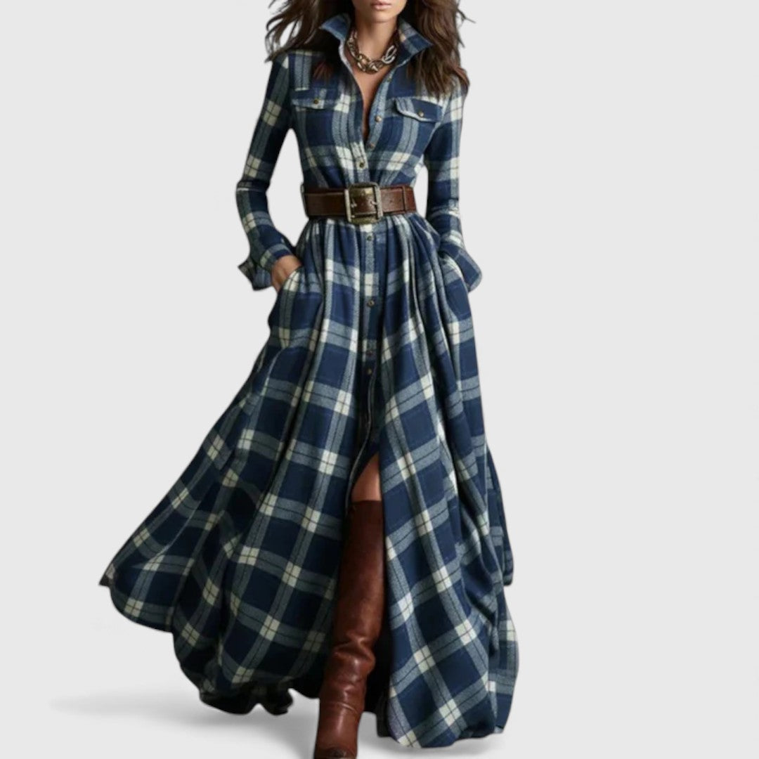 Hailey - Timeless Checkered Maxi Dress