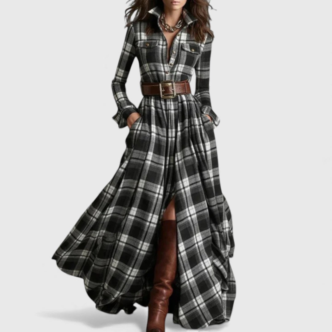Hailey - Timeless Checkered Maxi Dress