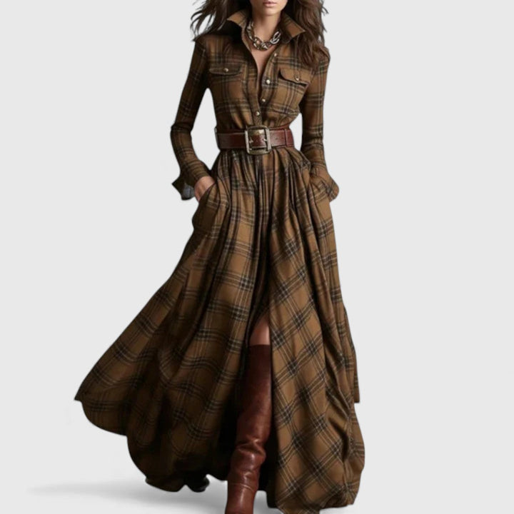 Hailey - Timeless Checkered Maxi Dress