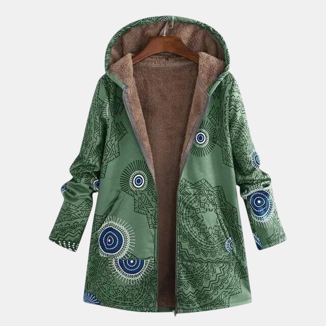 Sage | Tribal Pattern Sherpa Jacket